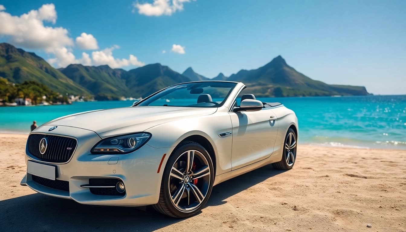 Experience a convertible car rental St Barts with stunning island views and vibrant landscapes.