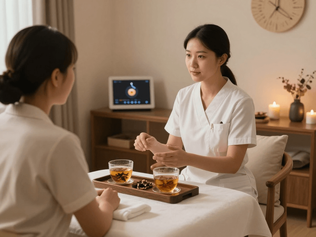 Mantra88 login for Relaxation: Premium therapist consultation at Balanced Massage lounge with calming ambiance.