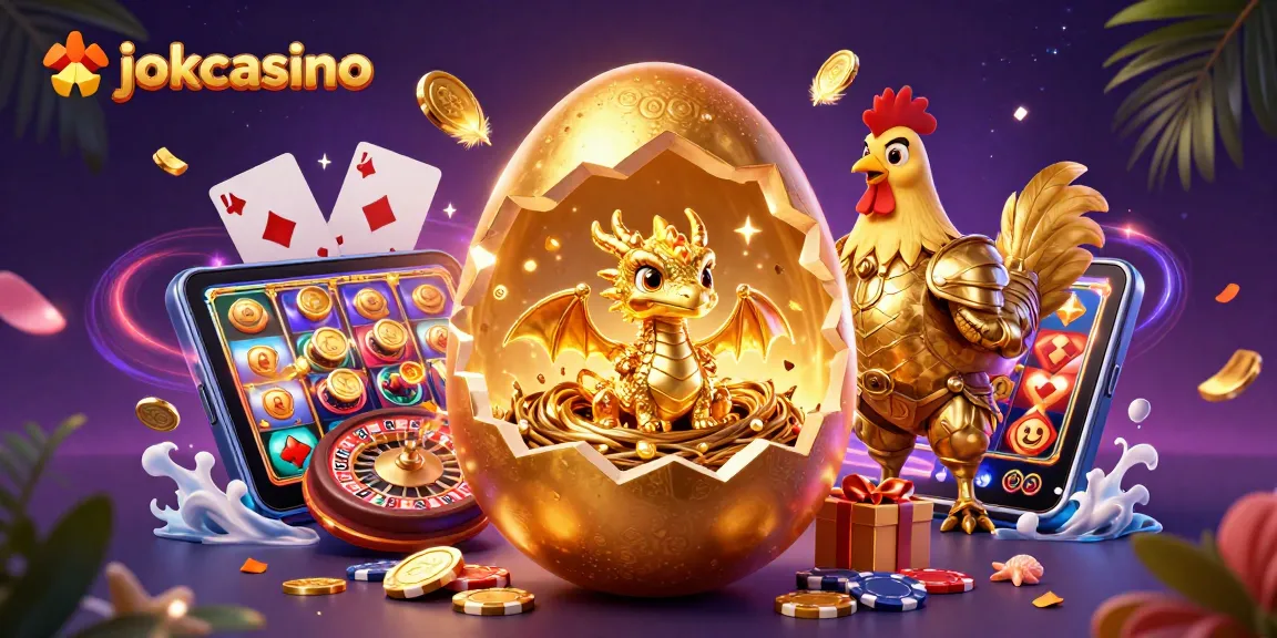 Experience the thrill at jokacasino with a golden dragon and poker-themed elements.