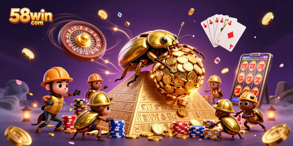Spin luck with engaging games at 58win com, featuring vibrant symbols and casino excitement.