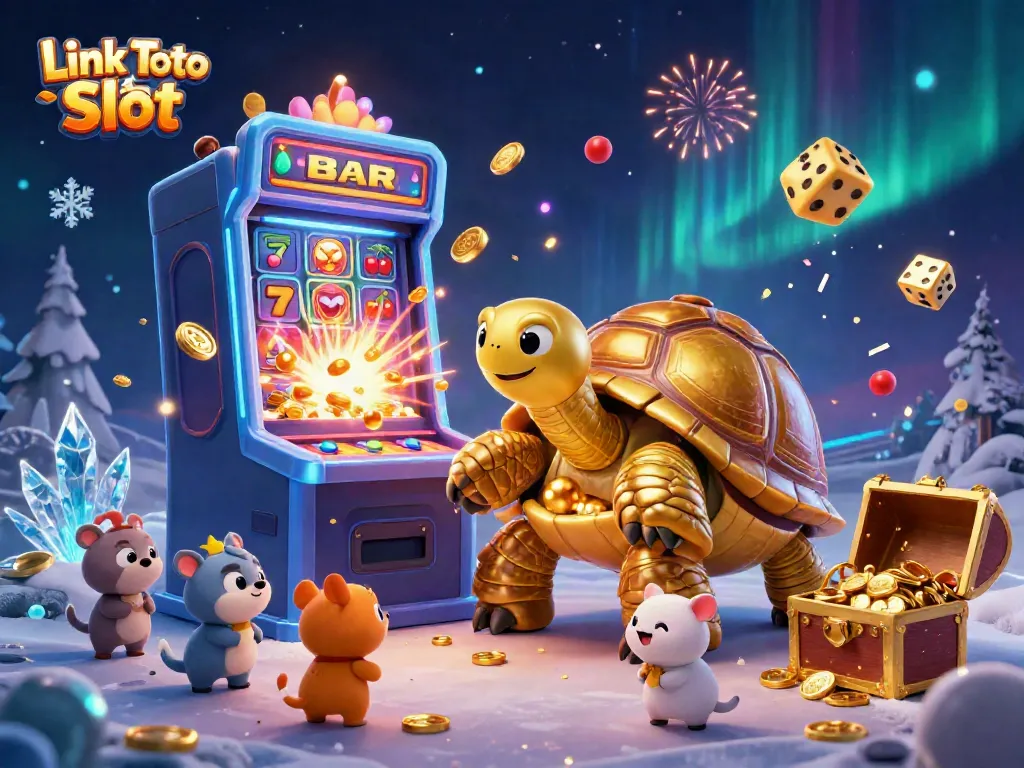 Menggandakan kesenangan di Link Toto Slot dengan karakter kartun 3D yang mencolok dan mesin slot yang meledak dengan koin.