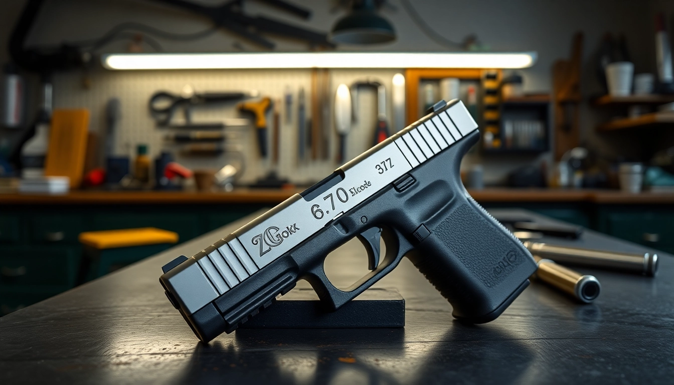 Examine the glock 17 slide showcasing expert craftsmanship and intricate details.