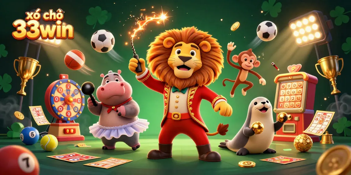 Experience thrilling action with xổ số 33win in this vibrant, energetic lottery illustration.