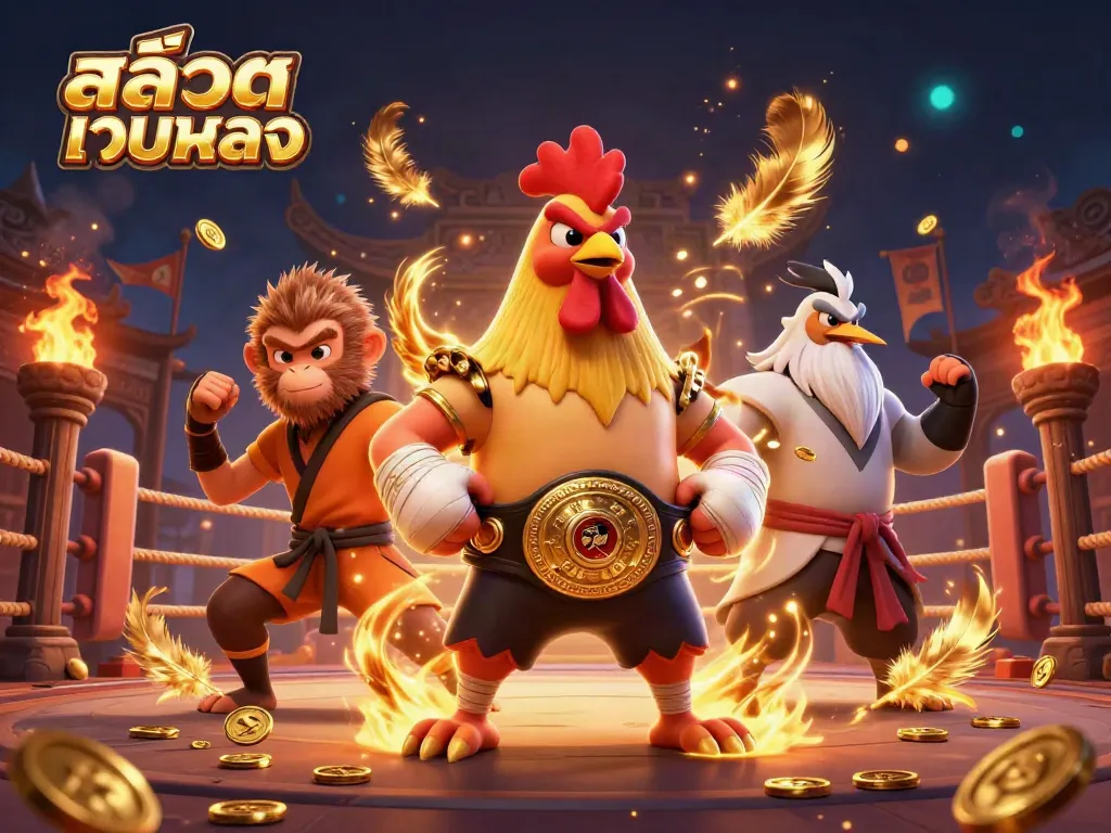 สล็อตเว็บตรง มูไธ รอคเตอร์สู้บนสนามแข่งที่มีธงและเหรียญทอง