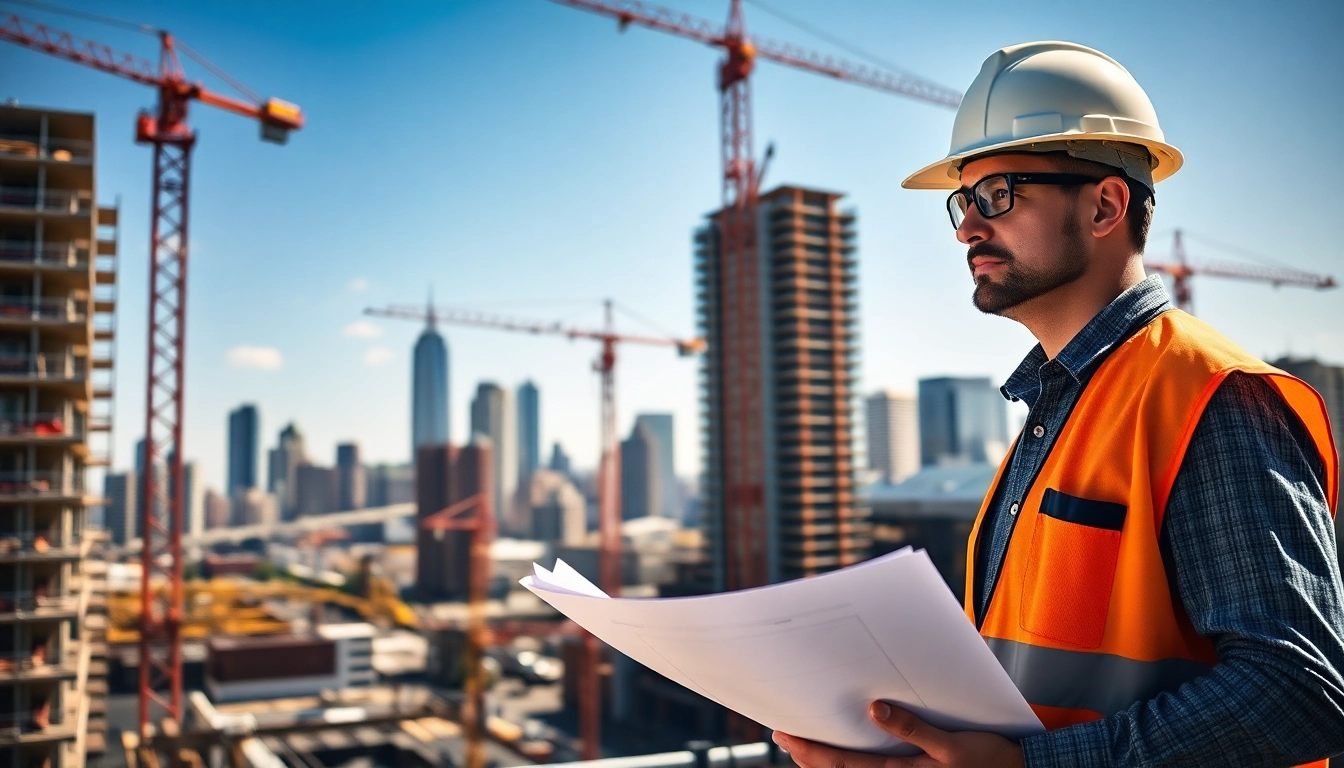 New York Commercial General Contractor managing an active construction site in a vibrant urban setting.