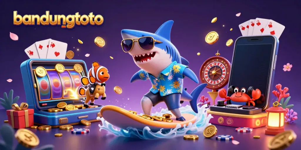 Experience thrilling gameplay at bandungtoto with a vibrant, colorful online casino scene.