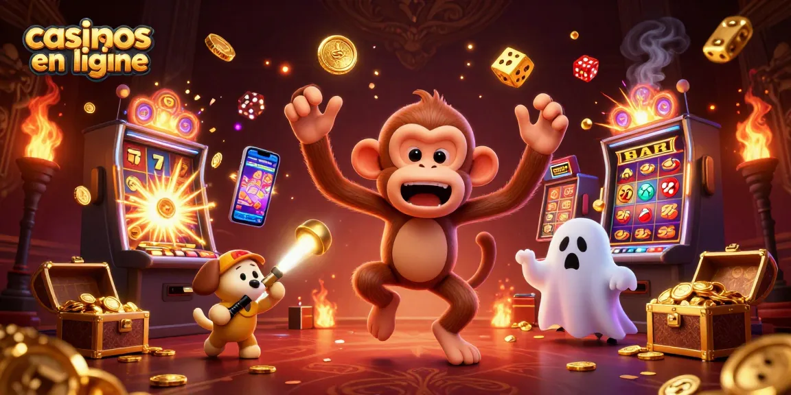 Le poltergeist malin et le chiot chasseur de fantômes explorent les casinos en ligne remplis d'or.