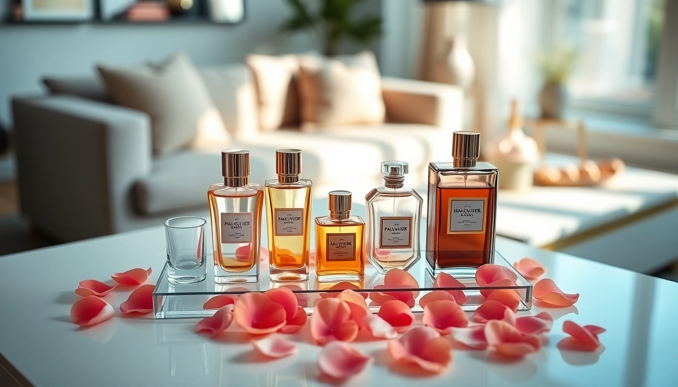 Showcase the jean paul gaultier discovery set elegantly displayed among delicate rose petals, exuding luxury.