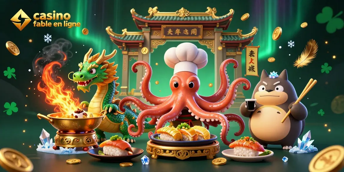 Préparez des plats dorés avec le chef sushi octopus dans un casino fiable en ligne vibrant.