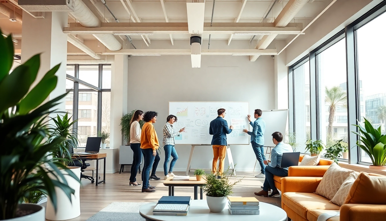 CSCs Hamburg team brainstorming ideas in a vibrant, modern office space.