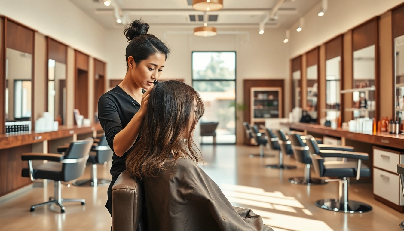 Experience award winning hair stylists at work in a vibrant salon atmosphere.