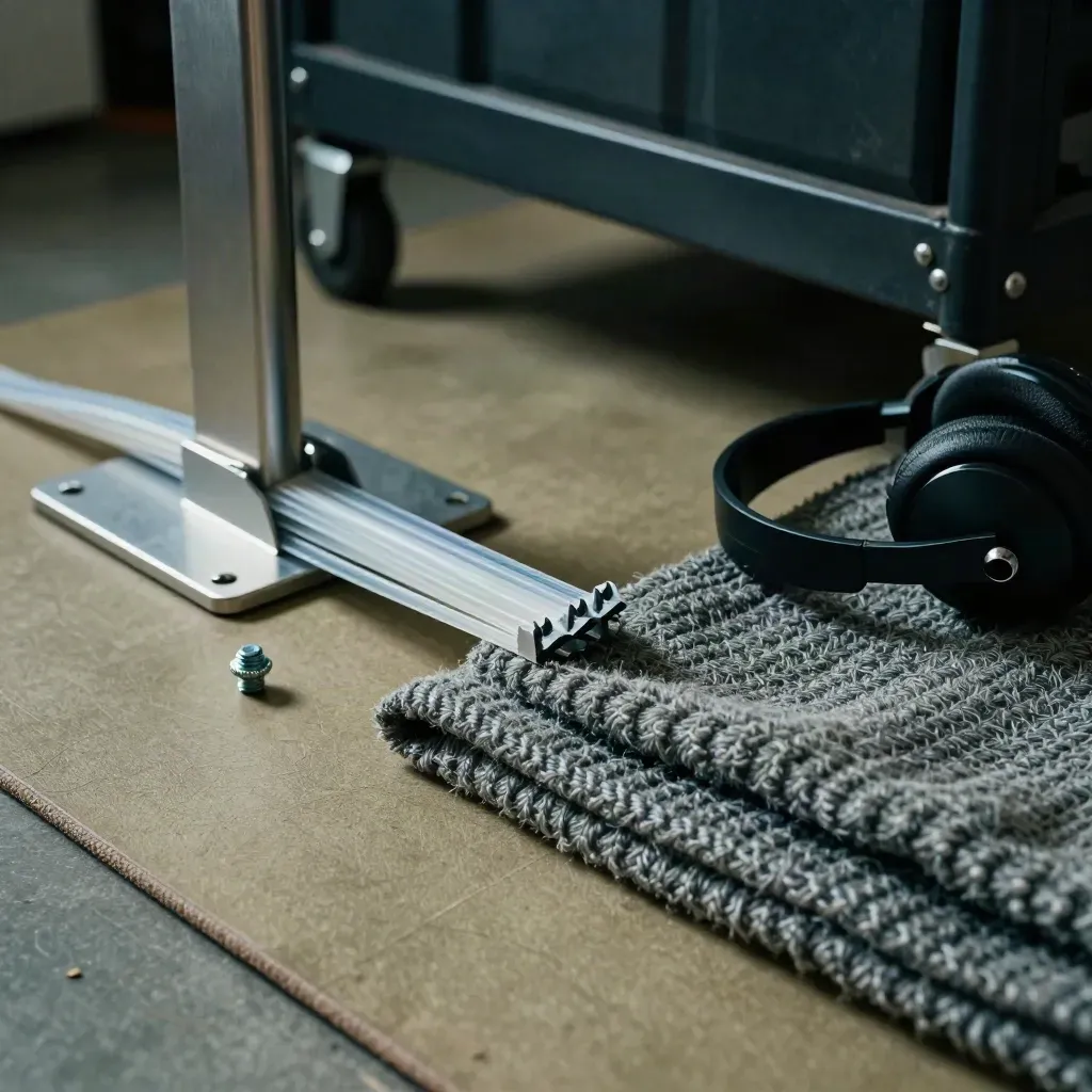 Office move kit with cable ties, monitor hardware, blanket fibers and a headset cradle.
