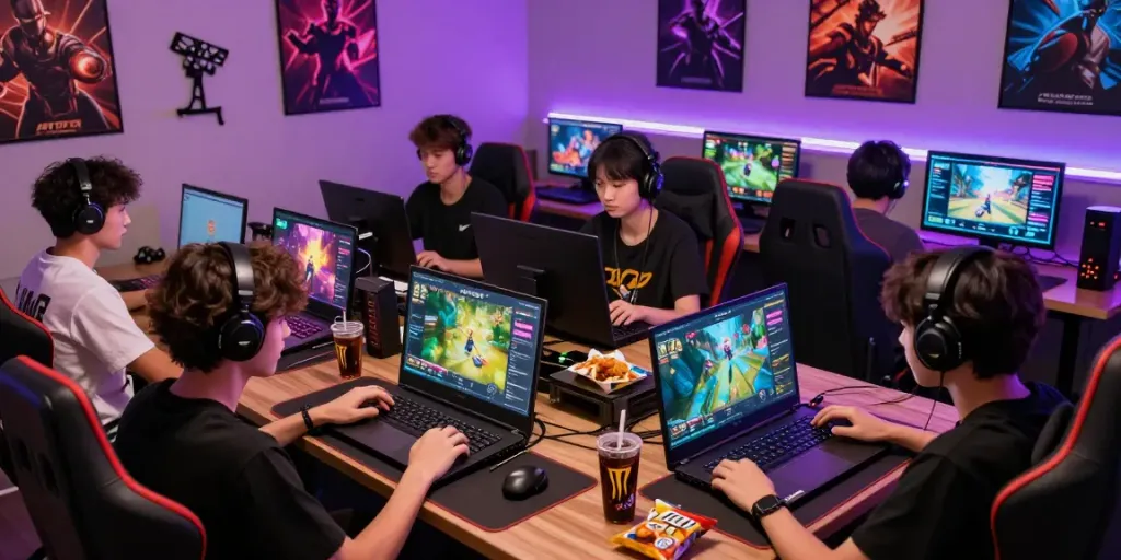 JPTOTO platform yang menarik dengan pemain bersemangat dalam suasana gaming yang ceria.