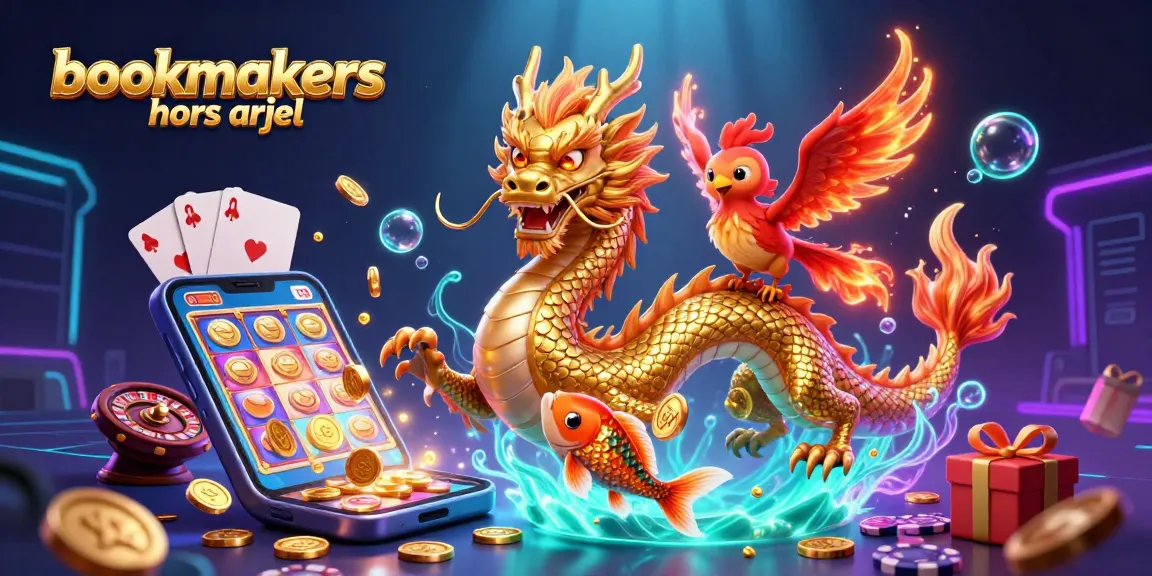 Plongez dans le monde des bookmakers hors arjel avec ce dragon doré 3D et effets de jeu captivants.