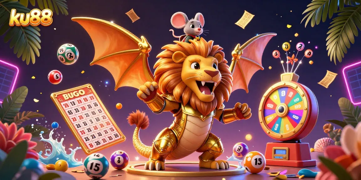 Experience thrilling lottery action with ku88's dynamic 3D illustration of vibrant games.