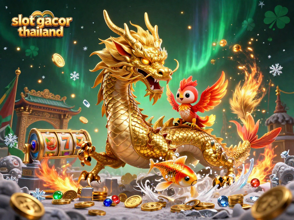 Experience thrilling wins with slot gacor thailand as golden dragon and phoenix soar through a vibrant casino scene.