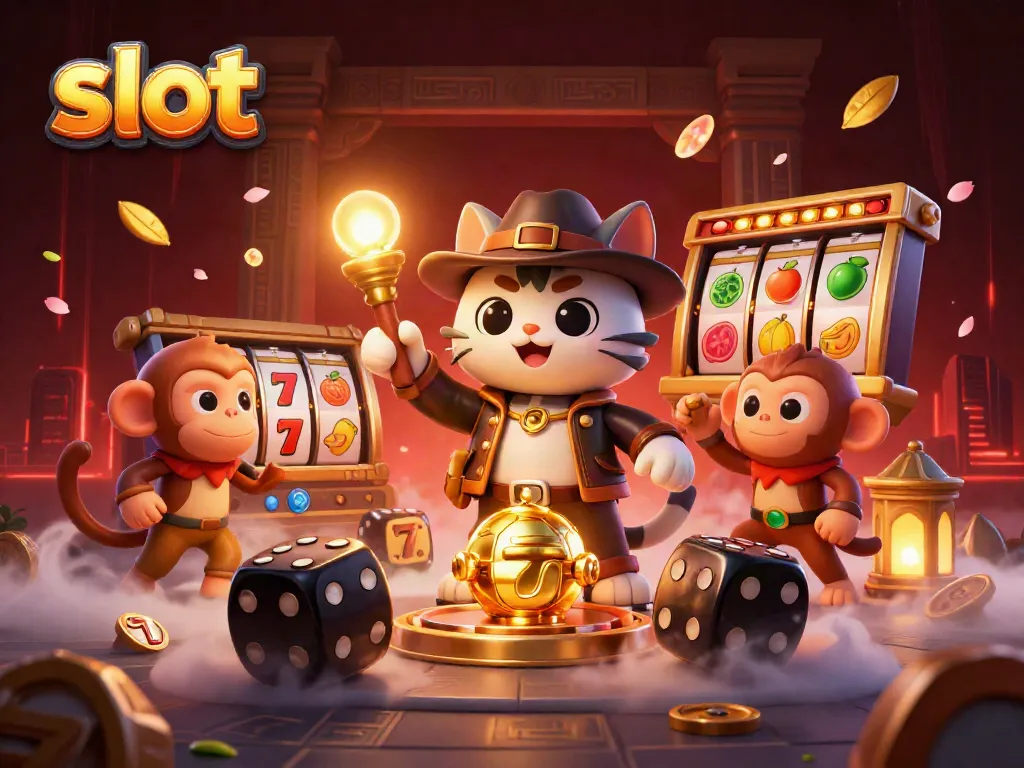 Slot yang menarik dengan kucing penjelajah dan teman monyet, mengungkap artefak kasino kuno.