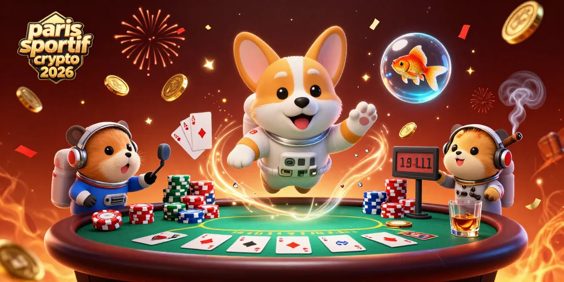 Les paris sportif crypto 2026 prennent vie avec nos personnages flottants dans un casino spatial dynamique.