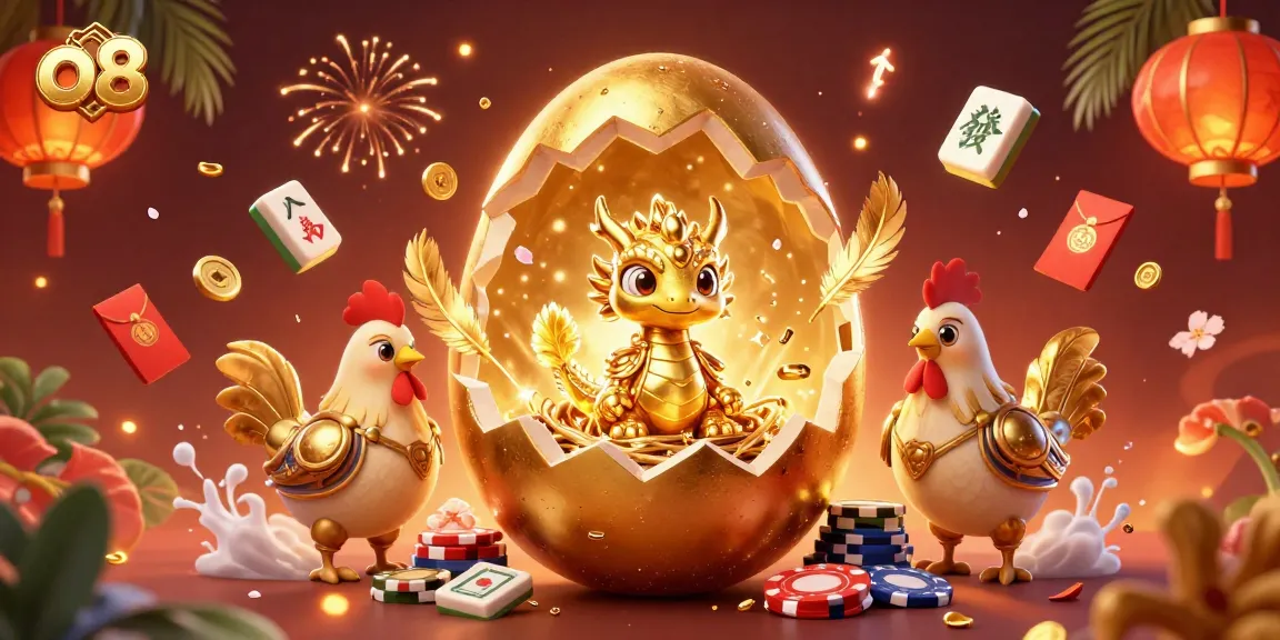 Engage with the world of o8 betting, featuring a golden baby dragon emerging from poker chips in this captivating scene.