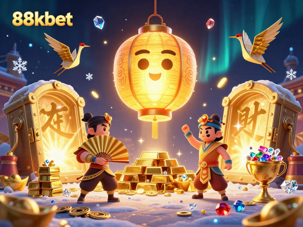 Excite with 88kbet's vibrant casino scene showcasing glimmering treasures and magical elements.