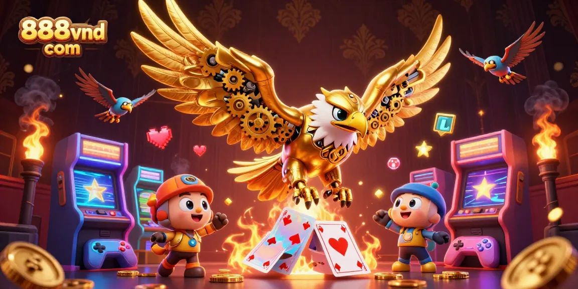 Experience thrilling games at 888vnd com with a vibrant 3D casino illustration showcasing immersive gaming.