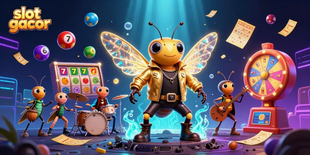 Menangkan jackpot dalam slot gacor dengan ilustrasi karakter 3D berenergi dan permainan menarik.