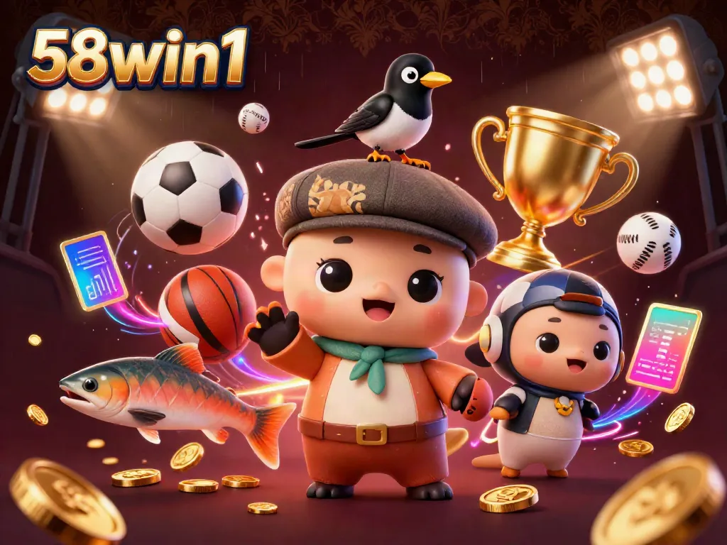 Experience the charm of 58win1 with a playful 3D Nessie and friends in an exciting casino scene.