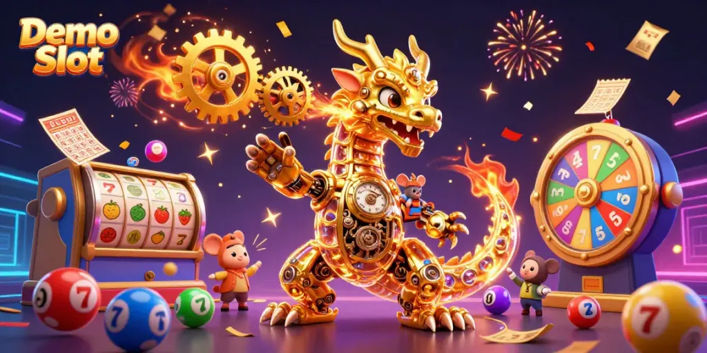 Experience thrilling gameplay with Demo Slot, featuring exciting slot reels and dynamic gaming elements.