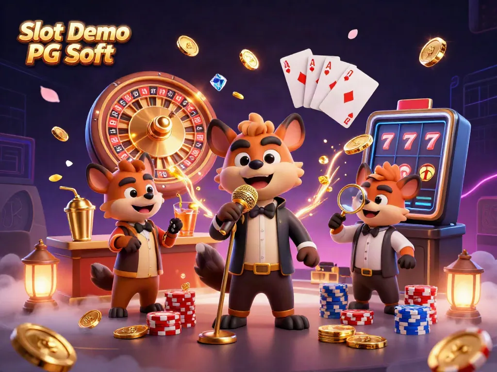 Experience the fun of Slot Demo PG Soft with lively hyenas in a comedy casino club, showcasing exciting slot action.