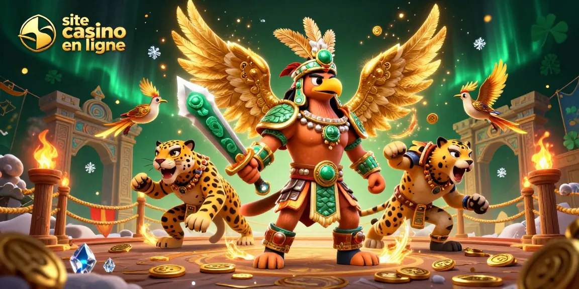 Jouez sur le site casino en ligne avec nos guerriers animés dans une scène dynamique!
