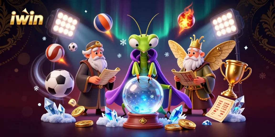 iwin sports betting fortune teller scene with dynamic elements and glowing effects