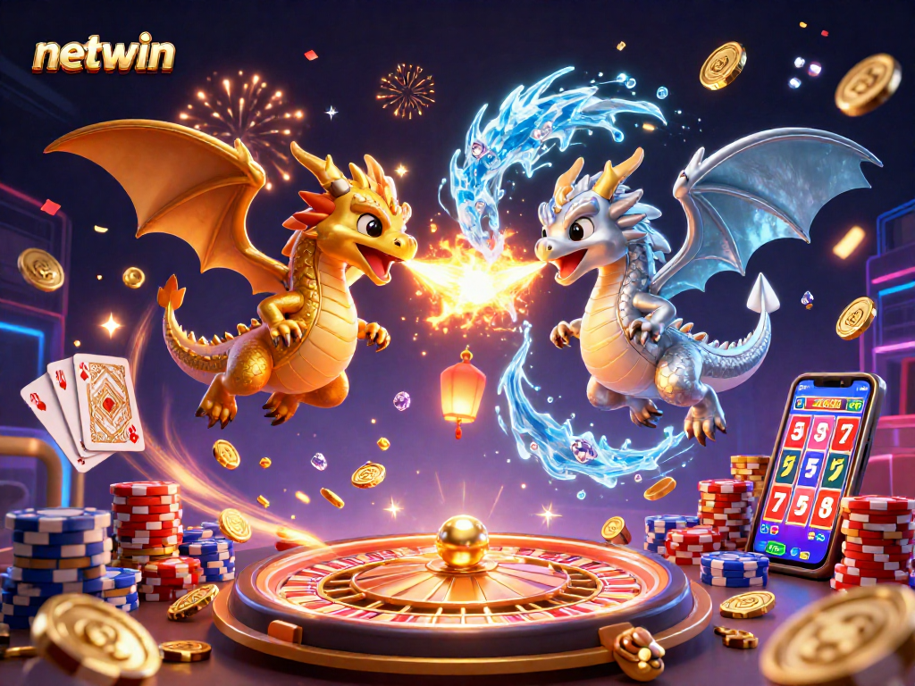 Engage with the thrilling world of netwin as golden and silver dragons illuminate the casino with fire and ice.