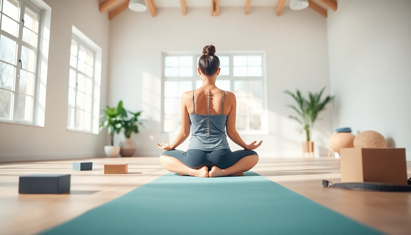 Learn how to improve posture through yoga and mindful exercises in a peaceful studio setting.