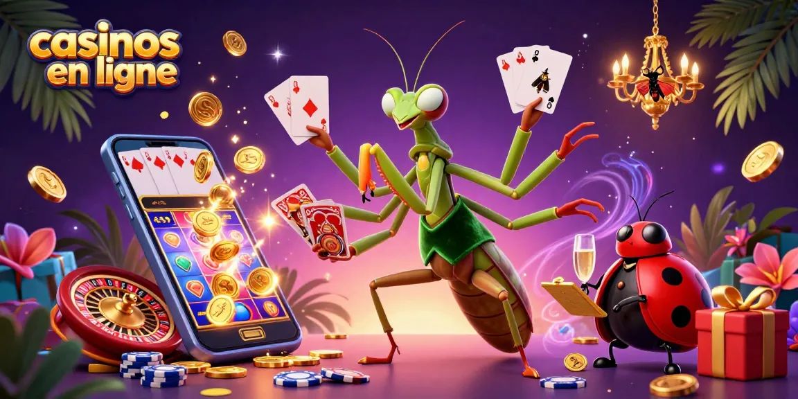 Découvrez l'animation de jeux dans les casinos en ligne avec un caméléon et une coccinelle