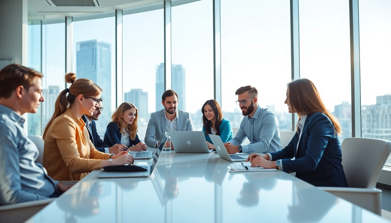 Discover engaging digital marketing agency services in a collaborative office environment.