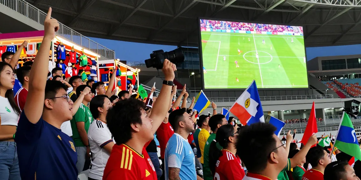 Penggemar menonton pertandingan Piala Dunia FIFA 2026 secara langsung di TATA4D Live dengan suasana meriah.