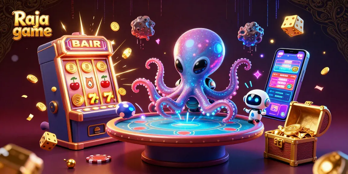 Engage in the thrilling Raja game experience with unique alien characters and vibrant casino elements.